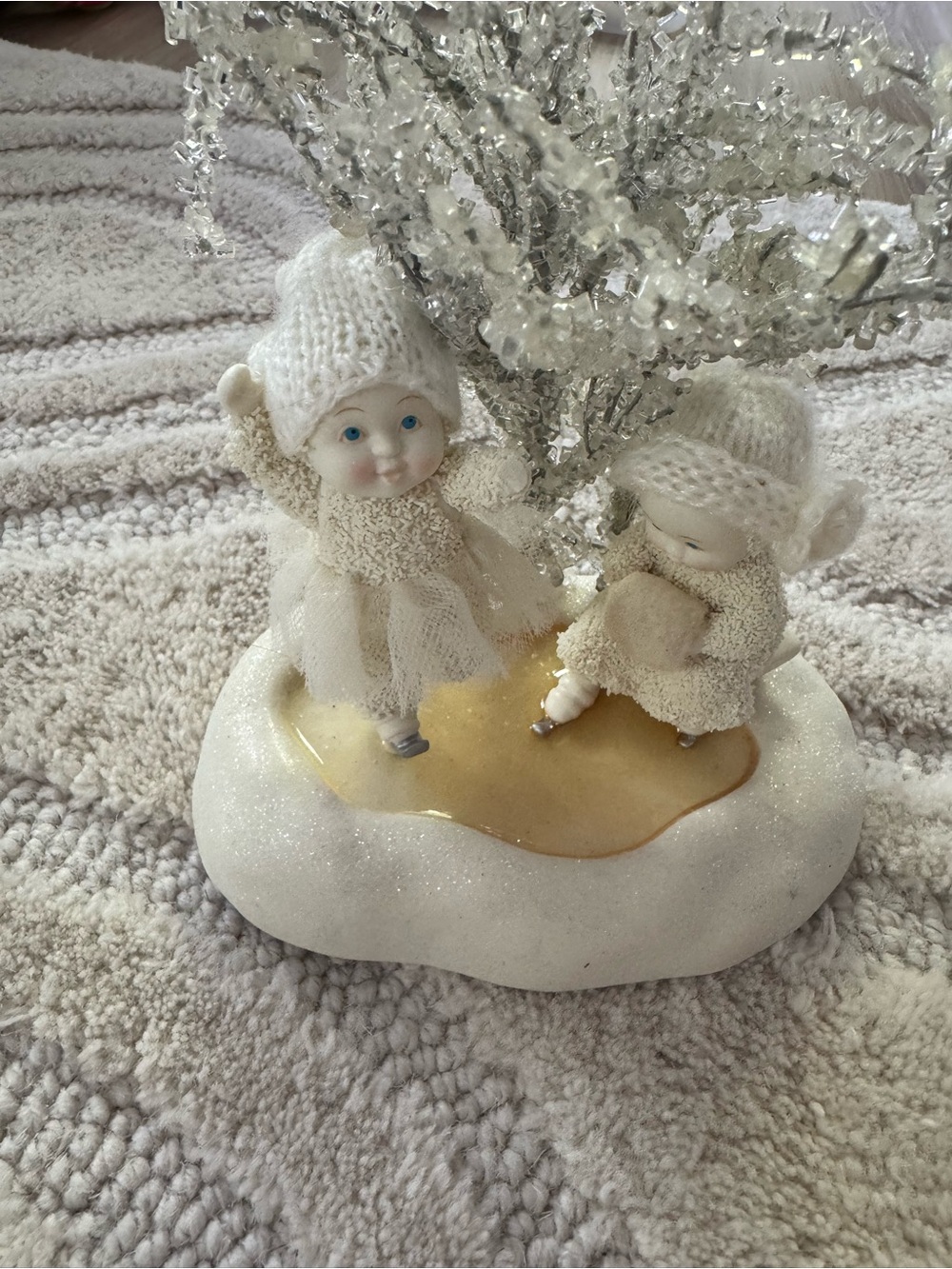 Department 56 Cream and Gold Winter Elves Figurine